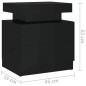 vidaXL Mesita de noche madera de ingeniería negro brillo 45x35x52 cm vidaXL Mesita de noche madera de ingeniería negro brillo 45x35x52 cm