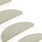 vidaXL Alfombrilla autoadhesiva escalera sisal 15 uds gris 65x21x4 cm vidaXL Alfombrilla autoadhesiva escalera sisal 15 uds gris 65x21x4 cm