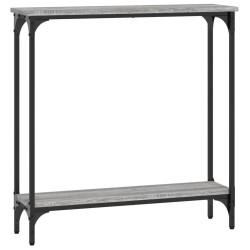 vidaXL Mesa consola madera de ingeniería gris Sonoma 75x22,5x75 cm
