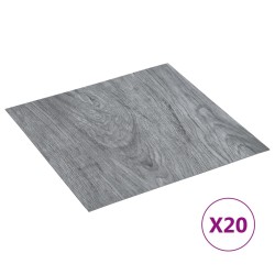 vidaXL Tarimas autoadhesivas 20 piezas PVC 1,86 m² gris claro