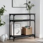 vidaXL Mesa consola madera de ingeniería negra 75x29x75 cm vidaXL Mesa consola madera de ingeniería negra 75x29x75 cm