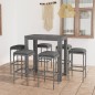 vidaXL Set muebles bar jardín 7 piezas y cojines ratán sintético gris vidaXL Set muebles bar jardín 7 piezas y cojines ratán sintético gris