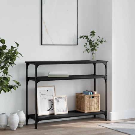 vidaXL Mesa consola madera de ingeniería negra 100x29x75 cm