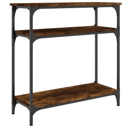 vidaXL Mesa consola madera de ingeniería roble ahumado 75x29x75 cm