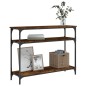 vidaXL Mesa consola madera de ingeniería roble ahumado 100x29x75 cm