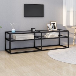 vidaXL Mueble para TV vidrio templado transparente 140x40x40,5 cm