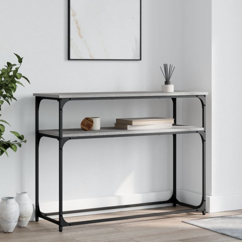 vidaXL Mesa consola madera de ingeniería gris Sonoma 100x35,5x75 cm vidaXL Mesa consola madera de ingeniería gris Sonoma 100x35,5x75 cm
