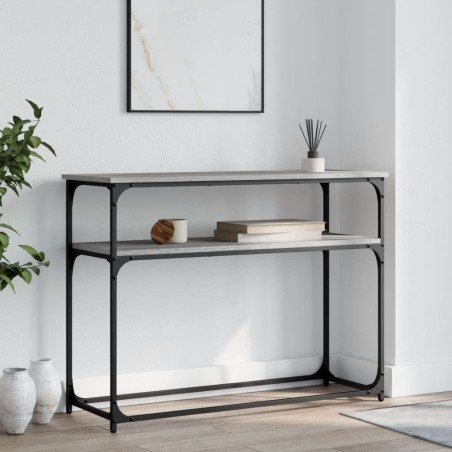 vidaXL Mesa consola madera de ingeniería gris Sonoma 100x35,5x75 cm