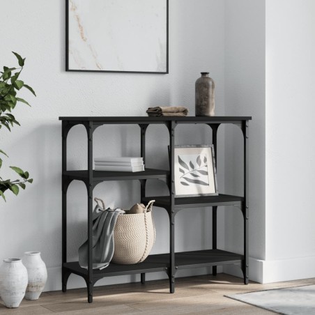 vidaXL Mesa consola madera de ingeniería negra 80x29x75 cm