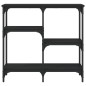 vidaXL Mesa consola madera de ingeniería negra 80x29x75 cm vidaXL Mesa consola madera de ingeniería negra 80x29x75 cm