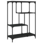 vidaXL Estantería madera de ingeniería y acero negro 81x36x115 cm vidaXL Estantería madera de ingeniería y acero negro 81x36x115 cm