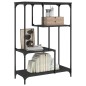 vidaXL Estantería madera de ingeniería y acero negro 81x36x115 cm vidaXL Estantería madera de ingeniería y acero negro 81x36x115 cm