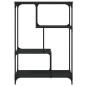 vidaXL Estantería madera de ingeniería y acero negro 81x36x115 cm vidaXL Estantería madera de ingeniería y acero negro 81x36x115 cm