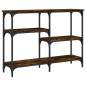 vidaXL Mesa consola madera de ingeniería roble ahumado 102x29x75 cm vidaXL Mesa consola madera de ingeniería roble ahumado 102x29x75 cm