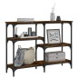 vidaXL Mesa consola madera de ingeniería roble ahumado 102x29x75 cm vidaXL Mesa consola madera de ingeniería roble ahumado 102x29x75 cm