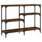 vidaXL Mesa consola madera de ingeniería roble ahumado 102x29x75 cm vidaXL Mesa consola madera de ingeniería roble ahumado 102x29x75 cm