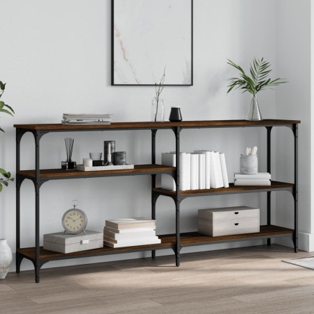 vidaXL Mesa consola madera de ingeniería marrón roble 160x29x75 cm