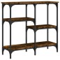 vidaXL Mesa consola madera de ingeniería roble ahumado 80x29x75 cm vidaXL Mesa consola madera de ingeniería roble ahumado 80x29x75 cm