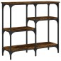 vidaXL Mesa consola madera de ingeniería roble ahumado 80x29x75 cm vidaXL Mesa consola madera de ingeniería roble ahumado 80x29x75 cm