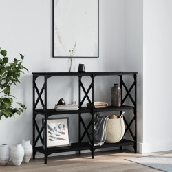 vidaXL Mesa consola madera de ingeniería negra 100x28x80,5 cm