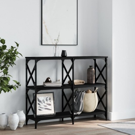 vidaXL Mesa consola madera de ingeniería negra 100x28x80,5 cm