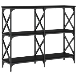 vidaXL Mesa consola madera de ingeniería negra 100x28x80,5 cm