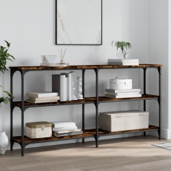 vidaXL Mesa consola madera de ingeniería roble ahumado 150x29x75 cm