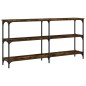 vidaXL Mesa consola madera de ingeniería roble ahumado 150x29x75 cm vidaXL Mesa consola madera de ingeniería roble ahumado 150x29x75 cm
