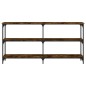 vidaXL Mesa consola madera de ingeniería roble ahumado 150x29x75 cm vidaXL Mesa consola madera de ingeniería roble ahumado 150x29x75 cm