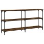 vidaXL Mesa consola madera de ingeniería roble ahumado 150x29x75 cm vidaXL Mesa consola madera de ingeniería roble ahumado 150x29x75 cm