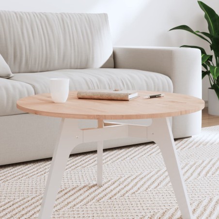 vidaXL Tablero redondo de madera maciza de haya Ø70x1,5 cm
