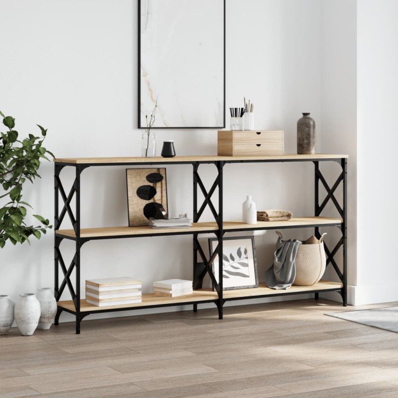 vidaXL Mesa consola madera de ingeniería roble Sonoma 156x28x80,5 cm vidaXL Mesa consola madera de ingeniería roble Sonoma 156x28x80,5 cm