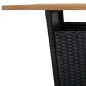 vidaXL Set de muebles de bar de jardín 5 pzas y cojines ratán PE negro vidaXL Set de muebles de bar de jardín 5 pzas y cojines ratán PE negro