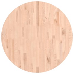 vidaXL Tablero redondo de madera maciza de haya Ø80x4 cm