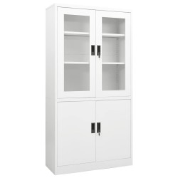 vidaXL Armario de oficina de acero blanco 90x40x180 cm