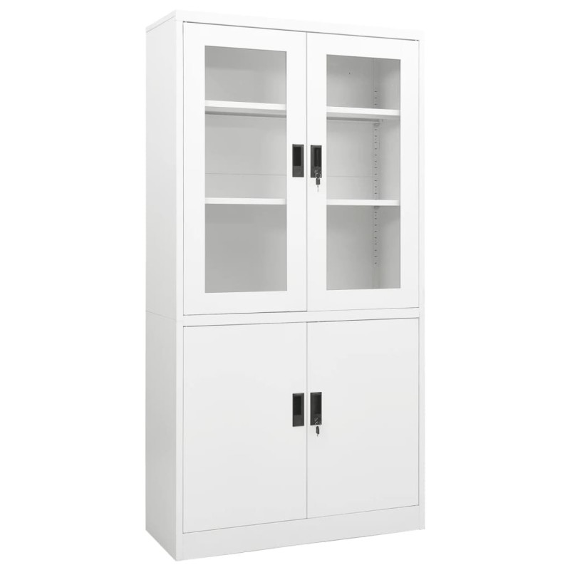 vidaXL Armario de oficina de acero blanco 90x40x180 cm vidaXL Armario de oficina de acero blanco 90x40x180 cm