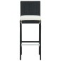 vidaXL Set de muebles de bar de jardín 5 pzas y cojines ratán PE negro vidaXL Set de muebles de bar de jardín 5 pzas y cojines ratán PE negro