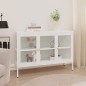 vidaXL Aparador de acero y vidrio blanco 105x35x70 cm vidaXL Aparador de acero y vidrio blanco 105x35x70 cm