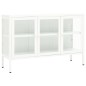 vidaXL Aparador de acero y vidrio blanco 105x35x70 cm vidaXL Aparador de acero y vidrio blanco 105x35x70 cm