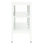 vidaXL Aparador de acero y vidrio blanco 105x35x70 cm vidaXL Aparador de acero y vidrio blanco 105x35x70 cm