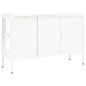 vidaXL Aparador de acero y vidrio blanco 105x35x70 cm vidaXL Aparador de acero y vidrio blanco 105x35x70 cm