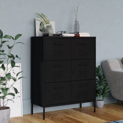 vidaXL Armario de almacenamiento acero negro 80x35x101,5 cm