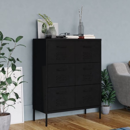 vidaXL Armario de almacenamiento acero negro 80x35x101,5 cm