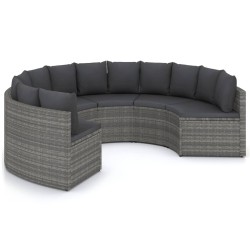 vidaXL Set de sofás de jardín 6 piezas y cojines ratán sintético gris