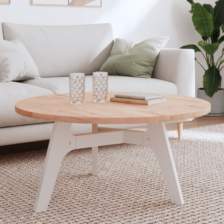 vidaXL Tablero redondo de madera maciza de haya Ø90x2,5 cm