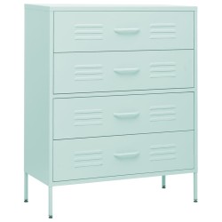 vidaXL Armario de cajones de acero verde mint 80x35x101,5 cm