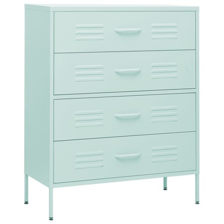 vidaXL Armario de cajones de acero verde mint 80x35x101,5 cm