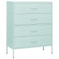 vidaXL Armario de cajones de acero verde mint 80x35x101,5 cm