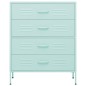 vidaXL Armario de cajones de acero verde mint 80x35x101,5 cm
