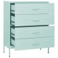 vidaXL Armario de cajones de acero verde mint 80x35x101,5 cm